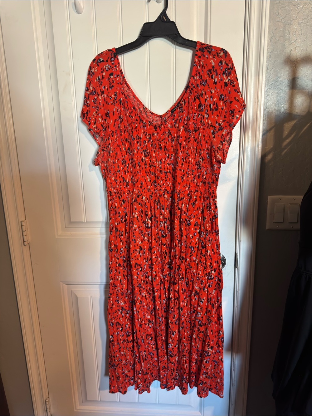 torrid Red Floral Midi Dress with V-Neck